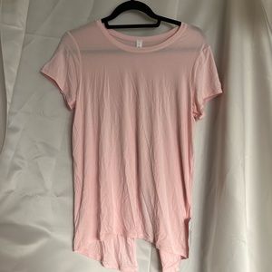 Lululemon open back tie back tee modal pink
